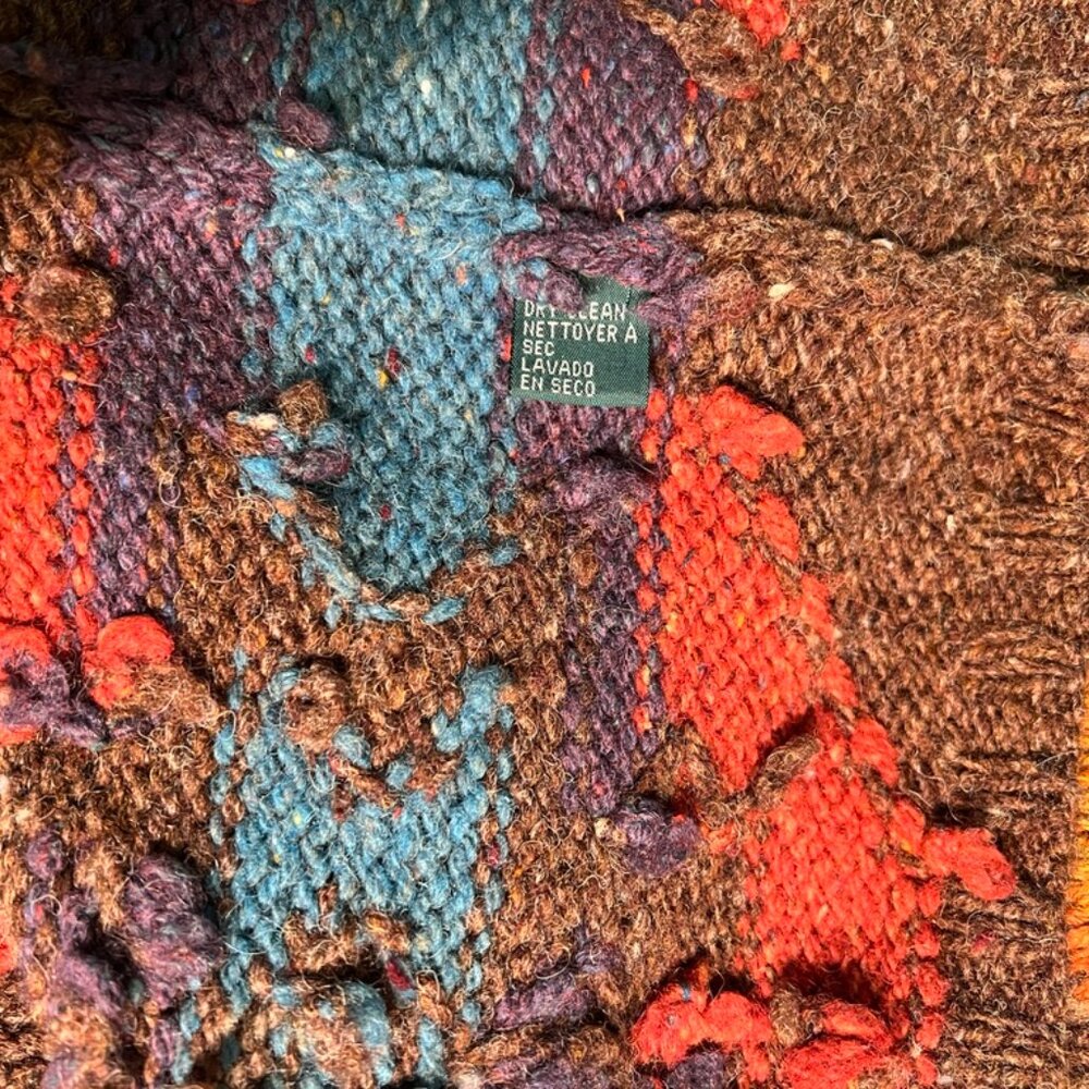 Hand Knit LAUREN Ralph Lauren Wool Blend Southwest Indian Aztec Sweater LRG - Picture 7 of 15